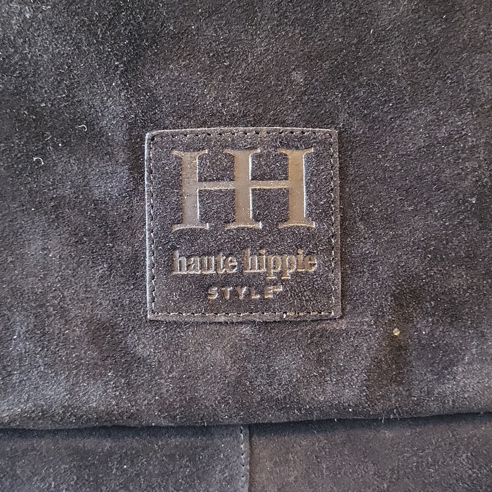 Haute Hippie Black Suede Shoulder Hobo Bnwt Rt Eh - Picture 2 of 6